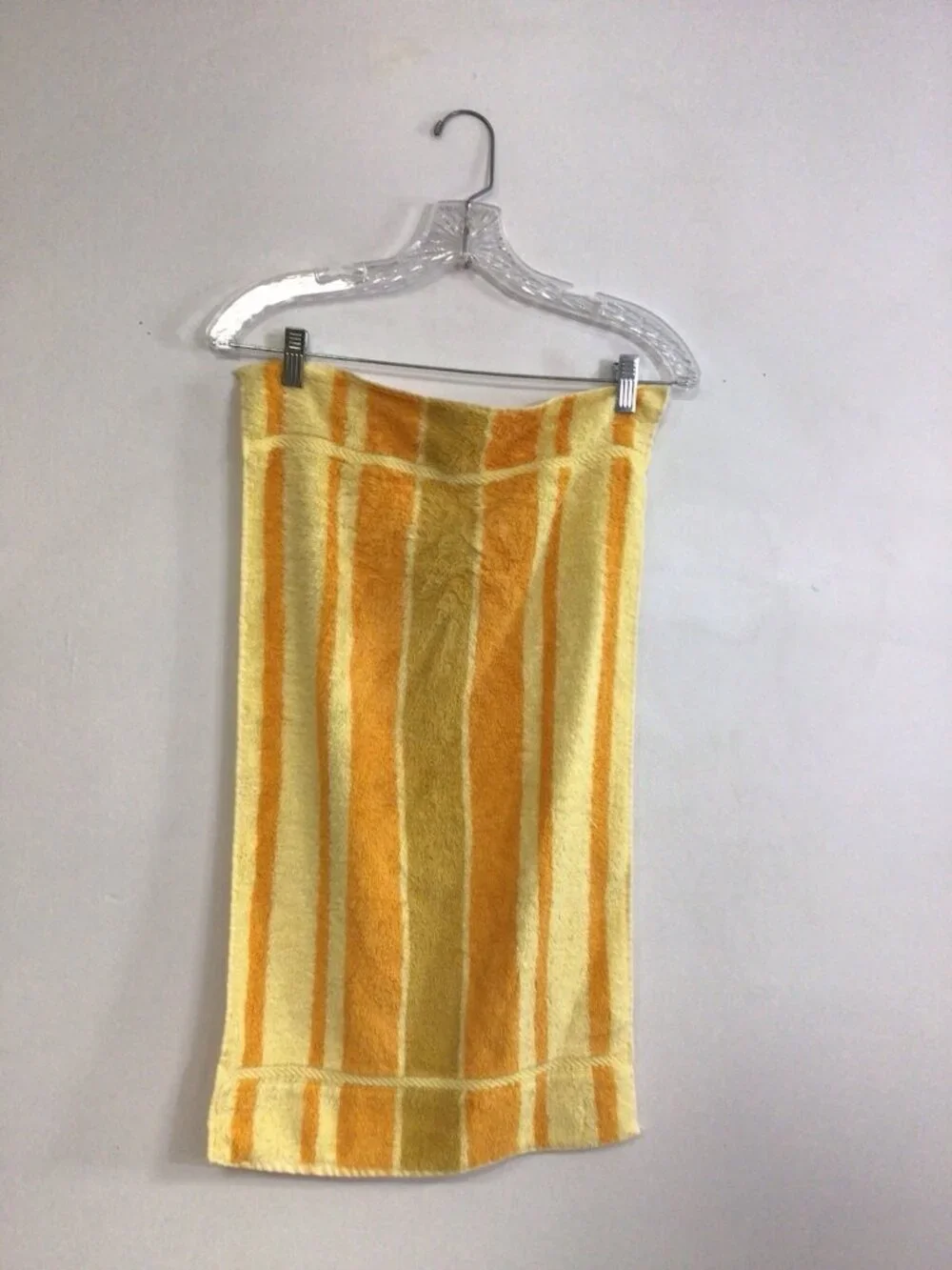 Vintage Mid Century Yellow Retro Stripes Hand Towel